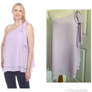 Joseph Ribkoff Sweet Lilac One Shoulder Top